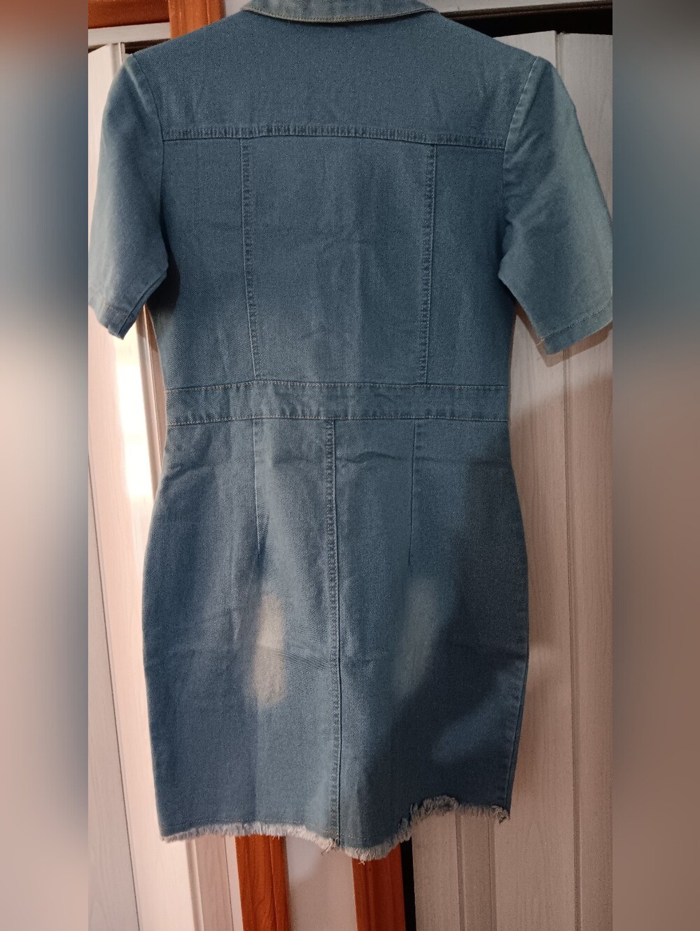 Denim Distressed Dress (NWOT) - Picture 8 of 8